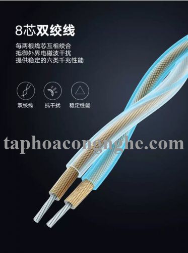 Ugreen 50354 5M màu Đen Cáp mạng LAN CAT6 bọc lưới cao cấp NW117 30050354